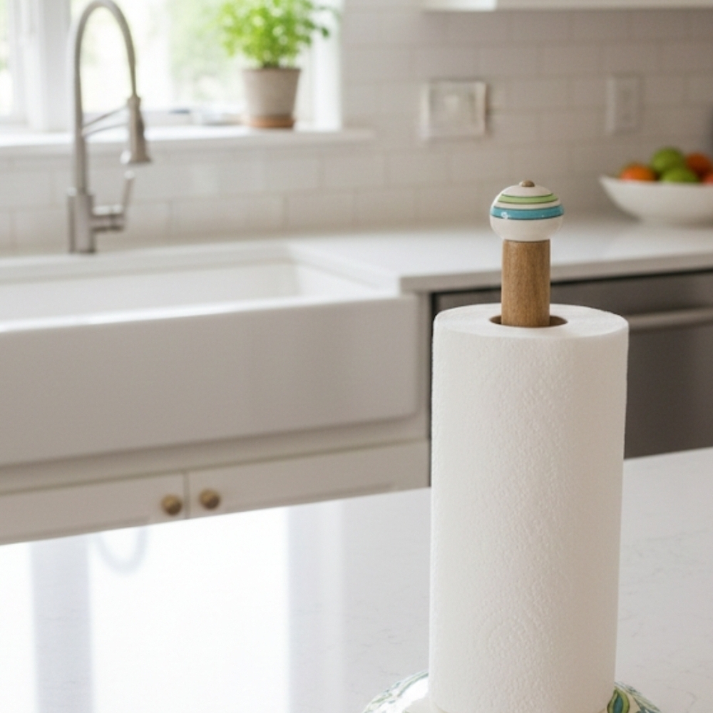 Elegant Wooden Paper Towel Holder